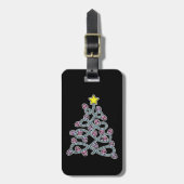 ゴシックスカルクリスマスツリー荷物タグ ラゲッジタグ (正面縦)