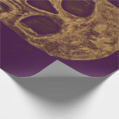 ゴシックスカルグランジ金ゴールドパープルモクールノグラム ラッピングペーパー (角)