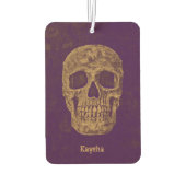 ゴシックスカルグランジ金ゴールド紫クール カーエアーフレッシュナー (裏面)