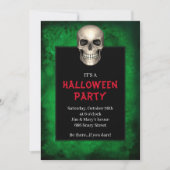 ゴシックスカルグリーングランジハローウィンパーティ 招待状 (正面)