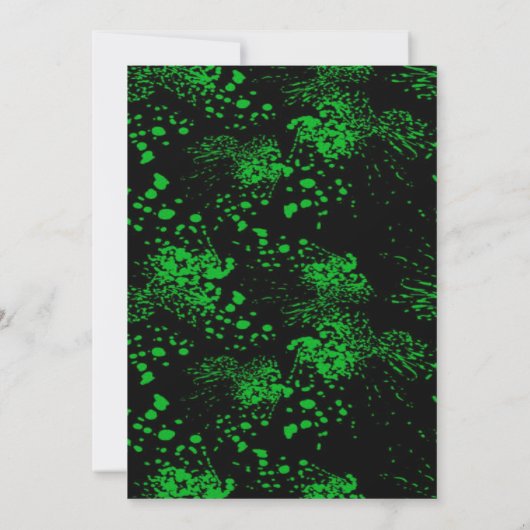 ゴシックスカルグリーン（ばちゃばちゃ）跳ねるハローウィンパーティ 招待状 (裏面)