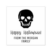 ゴシックスカルシルエットハッピーハローウィン名 セルフインキングスタンプ (デザイン)