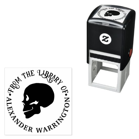 ゴシックスカルスケルトン「from the library of」ブック セルフインキングスタンプ (インサイチュ)