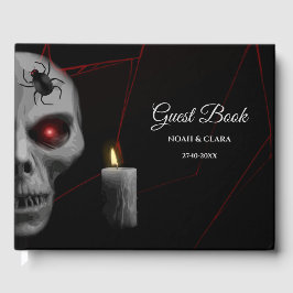 ゴシックスカルスパイダーキャンドル – ダークムーディハロウィーン ゲストブック