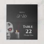 ゴシックスカルスパイダーキャンドル – ダークムーディハロウィーン プレイスカード (外部開封)