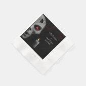 ゴシックスカルスパイダーキャンドル – ダークムーディハロウィーン 縁ありカクテルナプキン (角)