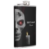 ゴシックスカルスパイダーキャンドル – 暗い不気味なハロウィーン フラスク (右)