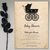ゴシックスカルズベビーカー赤ちゃんシャワー招待状 招待状