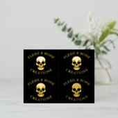 ゴシックスカルタトゥーアーティストフォイルビジネスカード 箔招待状ポストカード (立ち正面)