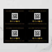 ゴシックスカルタトゥーアーティストフォイルビジネスカード 箔招待状ポストカード (裏面)