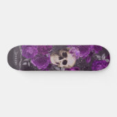 ゴシックスカルダークパープルバラ パーソナライズされた スケートボード (横)