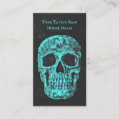 ゴシックスカルティール（緑がかった色）グランジテクスチャー入れ物店 名刺 (正面)