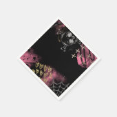 ゴシックスカルハロウィンスウィート16バースデーパーティー スタンダードカクテルナプキン (角)