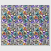 ゴシックスカルハロウィーンパターン ラッピングペーパー (フラット)