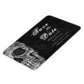 ゴシックスカルハロウェディング日付を保存 マグネット (左側)