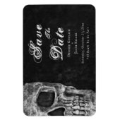 ゴシックスカルハロウェディング日付を保存 マグネット (縦)