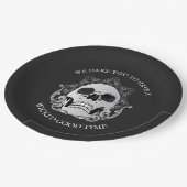 ゴシックスカルハローウィンパーティ ペーパープレート (アングル)