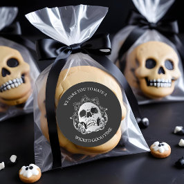 ゴシックスカルハローウィンパーティ ラウンドシール