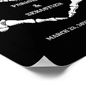 ゴシックスカルハートブライダルシャワーウェルカムサイン ポスター (角)