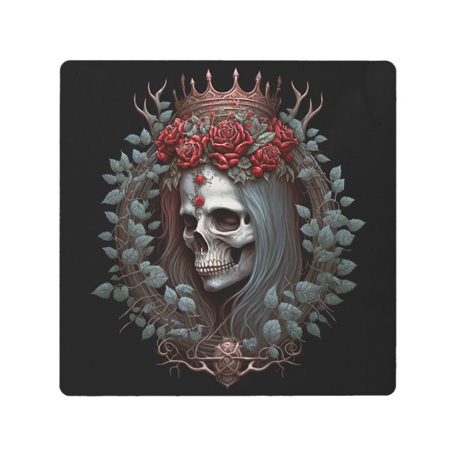 ゴシックスカルバラクラウンゴシック メタルプリント (正面)