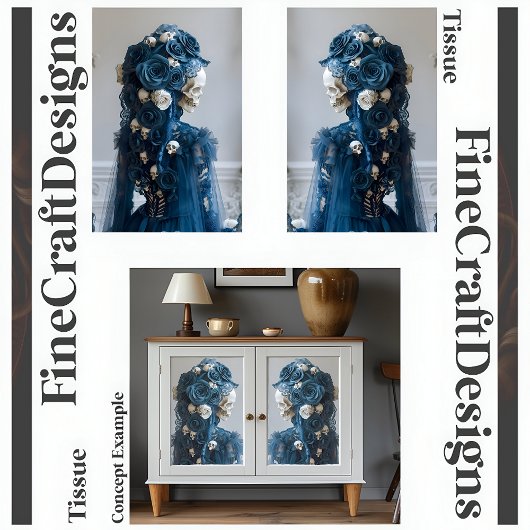 ゴシックスカルバラティール(緑がかった色)アイボリーデクページR&L 155 薄葉紙