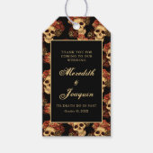 ゴシックスカルバラブラック結婚ズ・サンキュー ギフトタグ (正面)