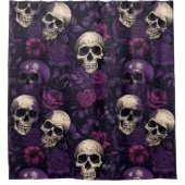 ゴシックスカルバラ紫 シャワーカーテン (正面)