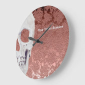 ゴシックスカルバラ金ゴールドモダン白エレガントフローラ ラージ壁時計 (傾斜)