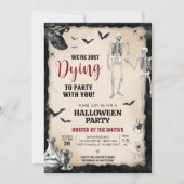 ゴシックスカルパーティーハローウィンパーティ 招待状 (正面)