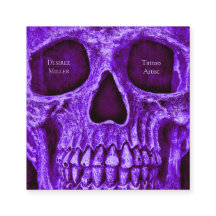 ゴシックスカルパープルブルゴーニュTattooショップ