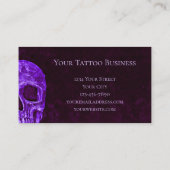 ゴシックスカルパープルブルゴーニュTattooショップ 名刺 (裏面)