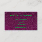 ゴシックスカルピンクネオングリーンフローラタトゥーアーティスト 名刺 (裏面)