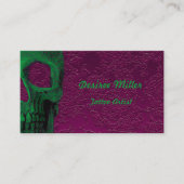 ゴシックスカルピンクネオングリーンフローラタトゥーアーティスト 名刺 (正面)