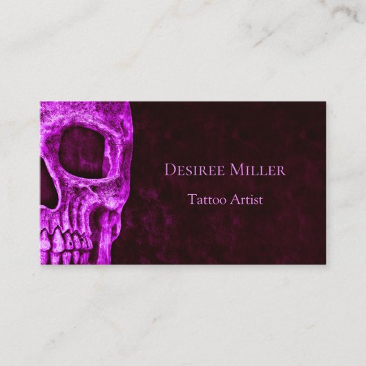 ゴシックスカルピンクブルゴーニュ刺青店 名刺 (正面)