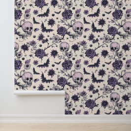 ゴシックスカルフローラスカルこうもり 壁紙