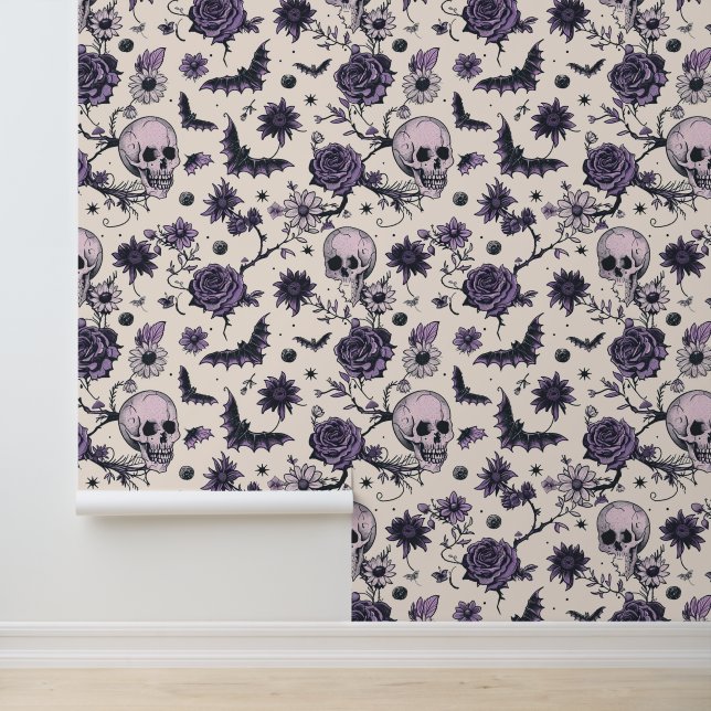 ゴシックスカルフローラスカルこうもり 壁紙 (アプリケーション)