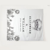 ゴシックスカルフローラフォトブース背景 タペストリー (正面(横))