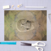 ゴシックスカルフローラ黄色金ゴールドテクスチャヴィンテージ 薄葉紙 (クラフト)