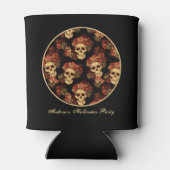 ゴシックスカルブラックレッドローズクラウンハローウィンパーティ 缶クーラー (裏面)