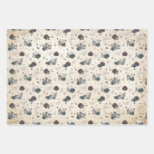 ゴシックスカルブルーバラパンプキンボーハロウィーン ラッピングペーパーシート (正面3)