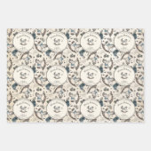 ゴシックスカルブルーバラパンプキンボーハロウィーン ラッピングペーパーシート (正面)