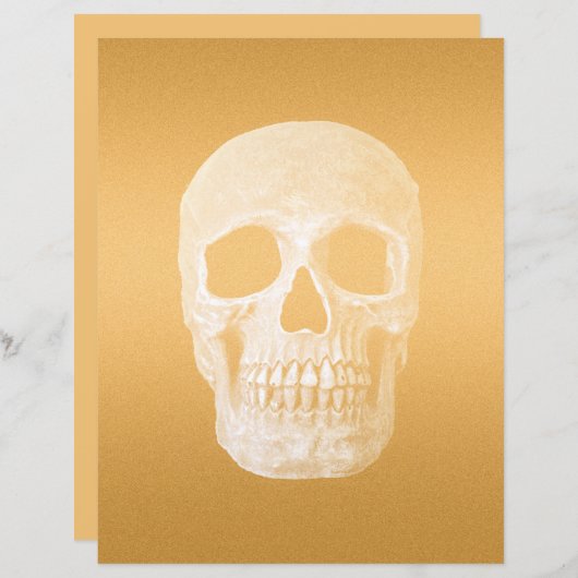 ゴシックスカルヘッドエレガント金ゴールド金属 (正面/裏面)