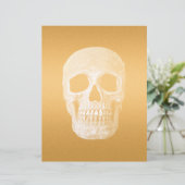 ゴシックスカルヘッドエレガント金ゴールド金属 (スタンド正面)