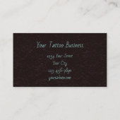 ゴシックスカルヘッドティール(緑がかった色)ブラウンフローラタトゥーアーティスト 名刺 (裏面)