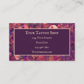 ゴシックスカルヘッドパターンパープルピンクタトゥー店 名刺 (裏面)