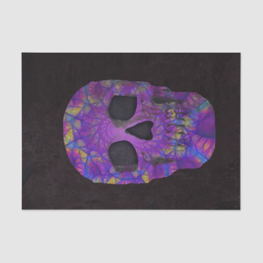 ゴシックスカルヘッドパープル抽象芸術アポップ・アートのート 薄葉紙 (正面)