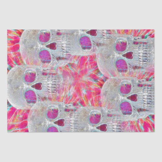 ゴシックスカルヘッドピンクカラフルアガーリーート 薄葉紙 (正面)