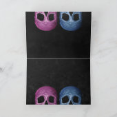 ゴシックスカルヘッドピンクブルーハロウェディング 招待状 (内部)