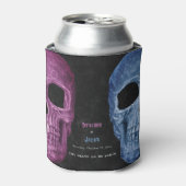 ゴシックスカルヘッドピンクブルーハロウェディング 缶クーラー (缶正面)