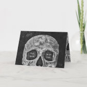 ゴシックスカルヘッドブラックとホワイトハロウェディング 招待状 (裏面)